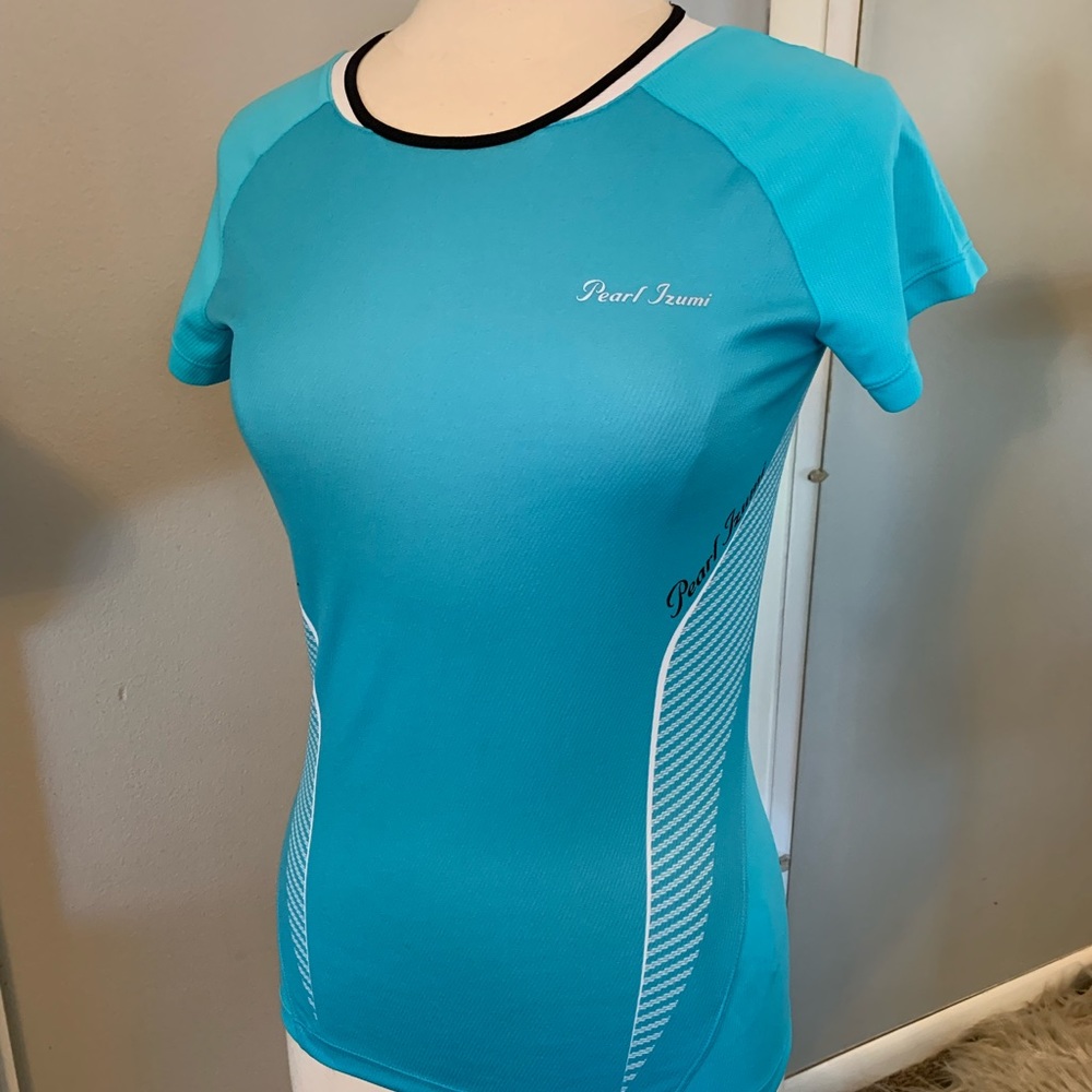 Women’s Pearl Izumi PRO Bike top athletic shirt cycling size medium Aqua blue - Picture 4 of 11